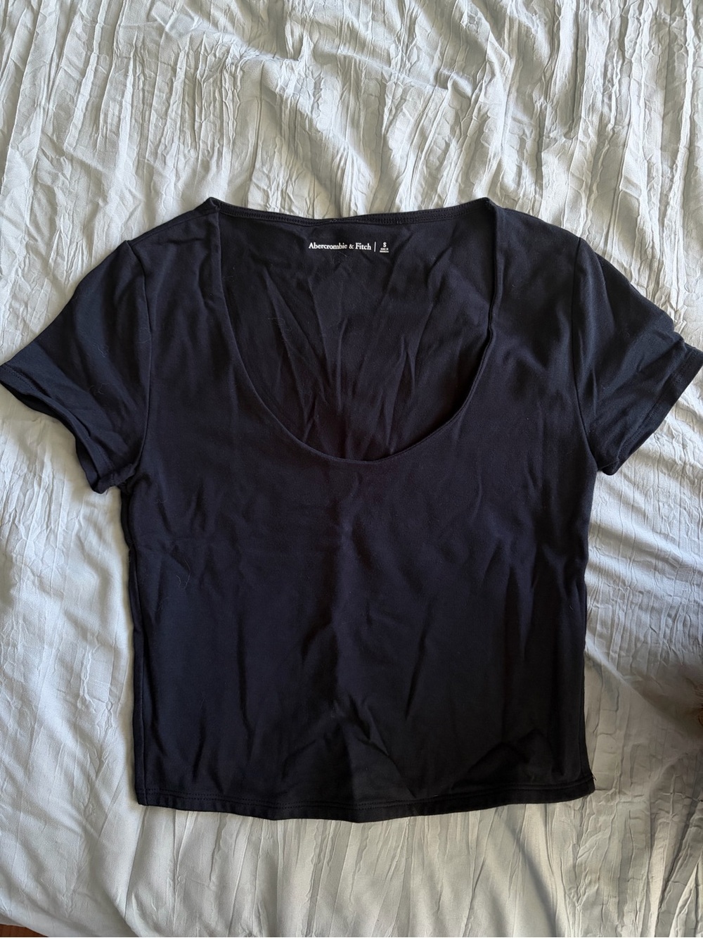 Abercrombie & Fitch Black Scoop Neck Short Sleeve Tee